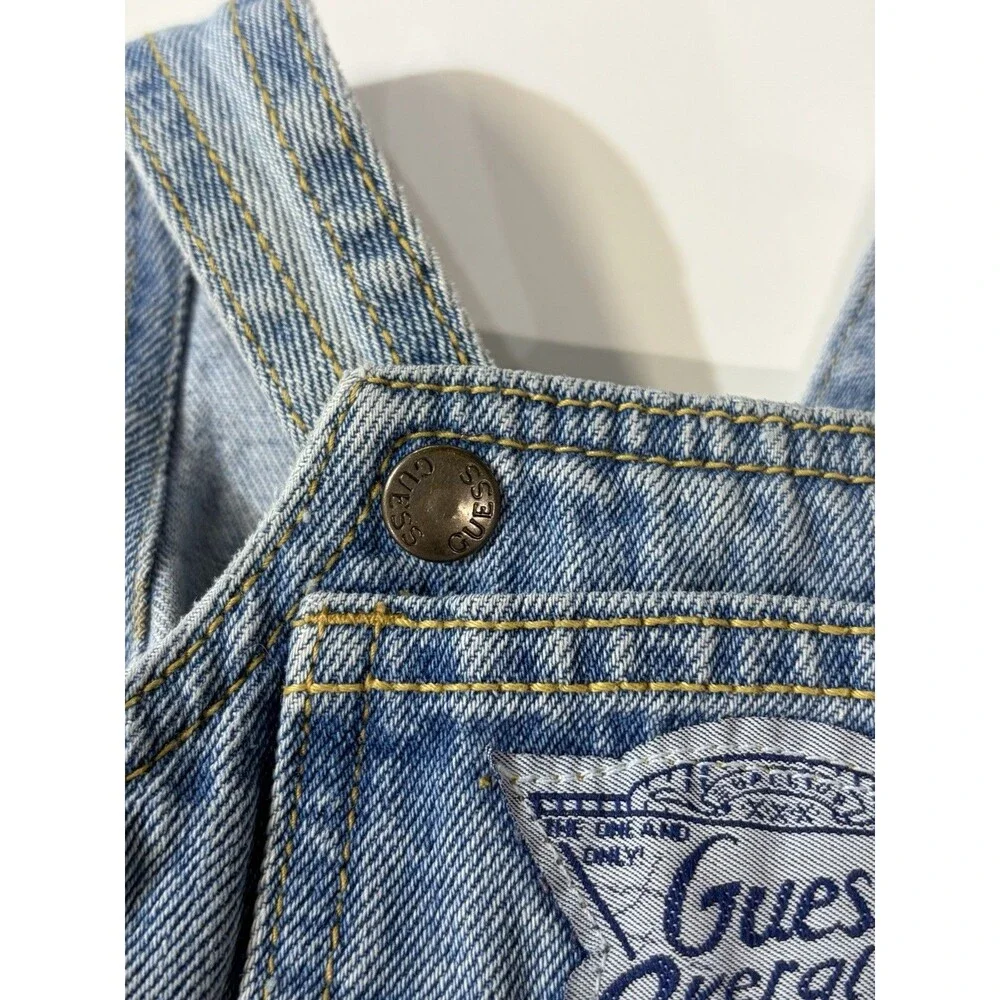 90’s Vintage Blue Denim Guess Overalls Made In USA Size 3m